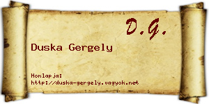 Duska Gergely névjegykártya