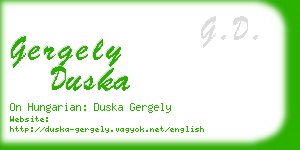 gergely duska business card